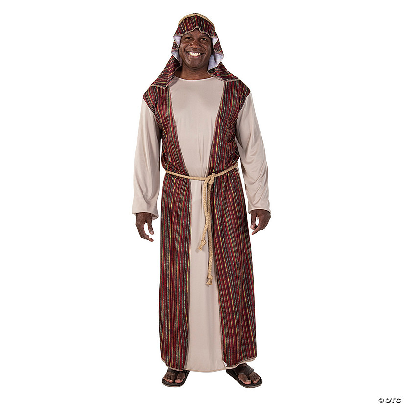 Men&#8217;s Deluxe Joseph Polyester Nativity Costume with Headpiece - One Size Image