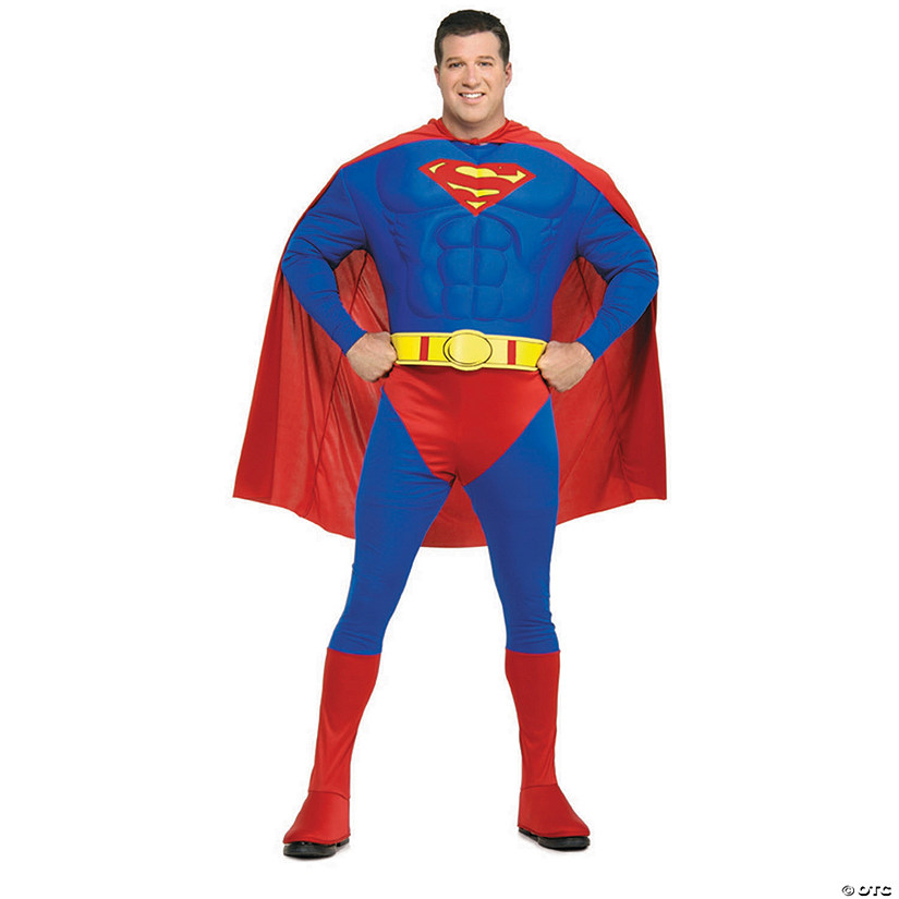 Men&#8217;s Deluxe Muscle Chest Plus-Size Superman Costume Image