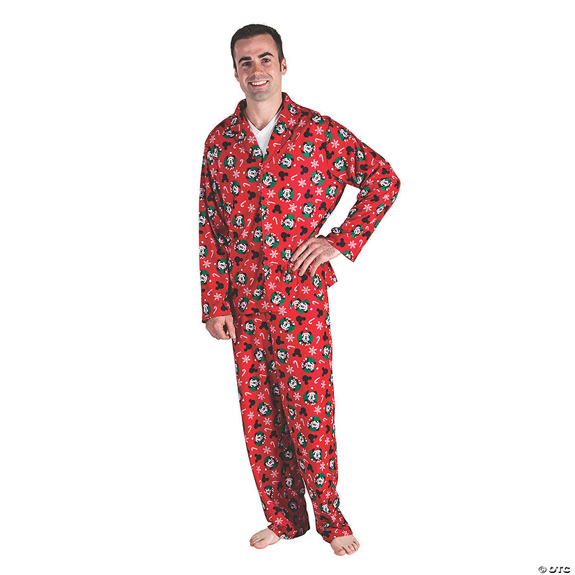 Men&#8217;s Festive Mickey Mouse Dad Pajamas Image