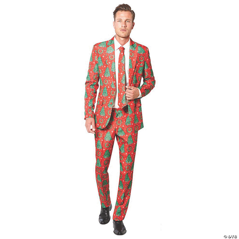 Men’s Red Christmas Suit Medium Oriental Trading