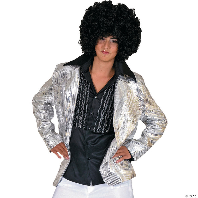 Men&amp;#8217;s Silver Disco Jacket Costume - Medium Image