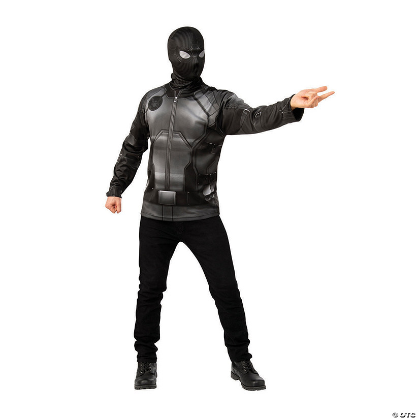 Men&#8217;s Spider-Man: Far From Home Stealth Black & Gray Costume Top Image