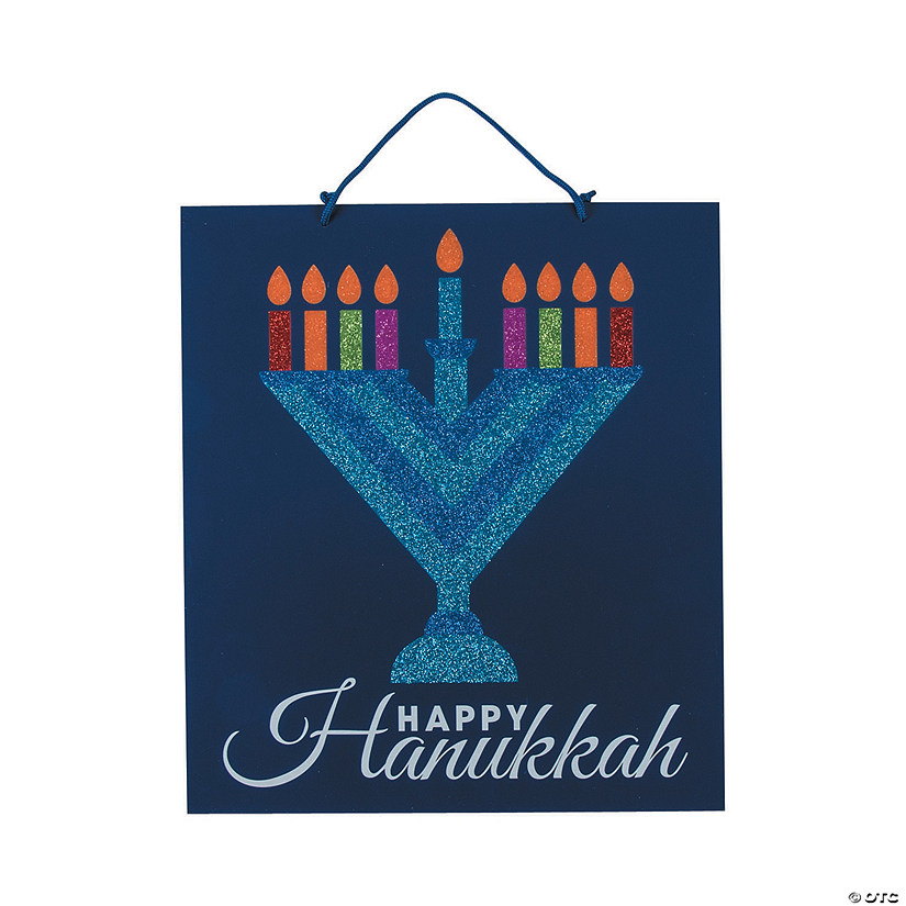 Menorah Glitter Wall Sign Image
