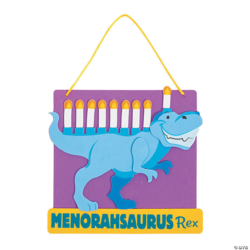 Menorahsaurus Rex Sign Craft Kit - Makes 12 - Less Than Perfect Image