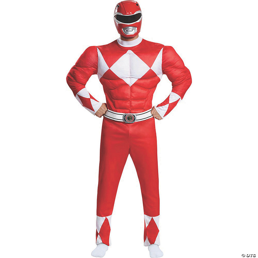 Men's Classic Muscle Mighty Morphin Power Ranger Red Ranger Image