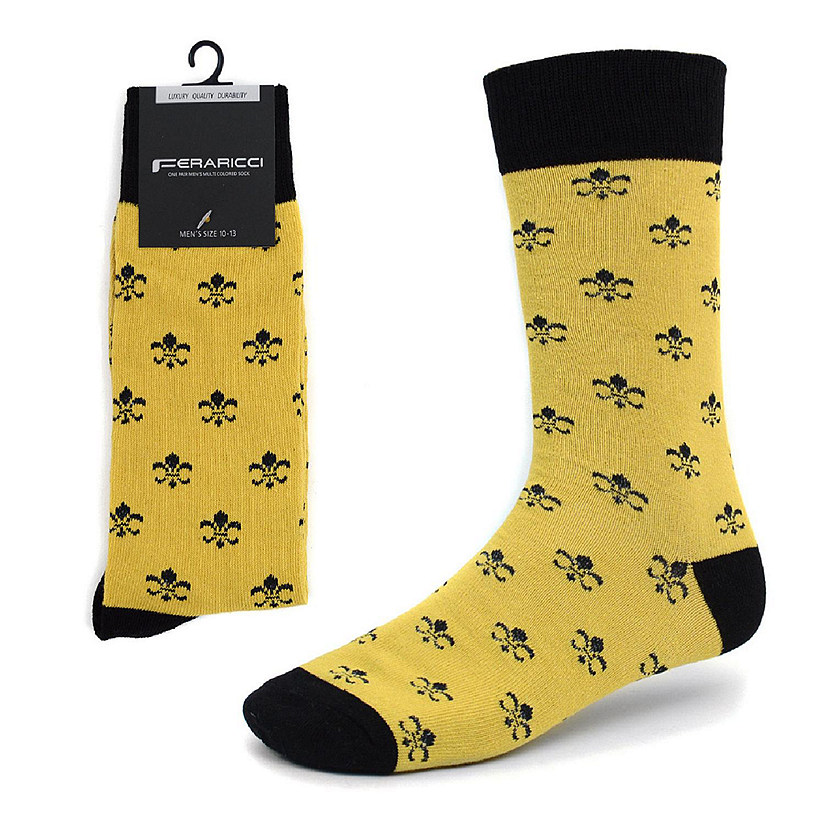 Men's Cotton Mardi Gras Socks - Fleur De Lis Pattern Image