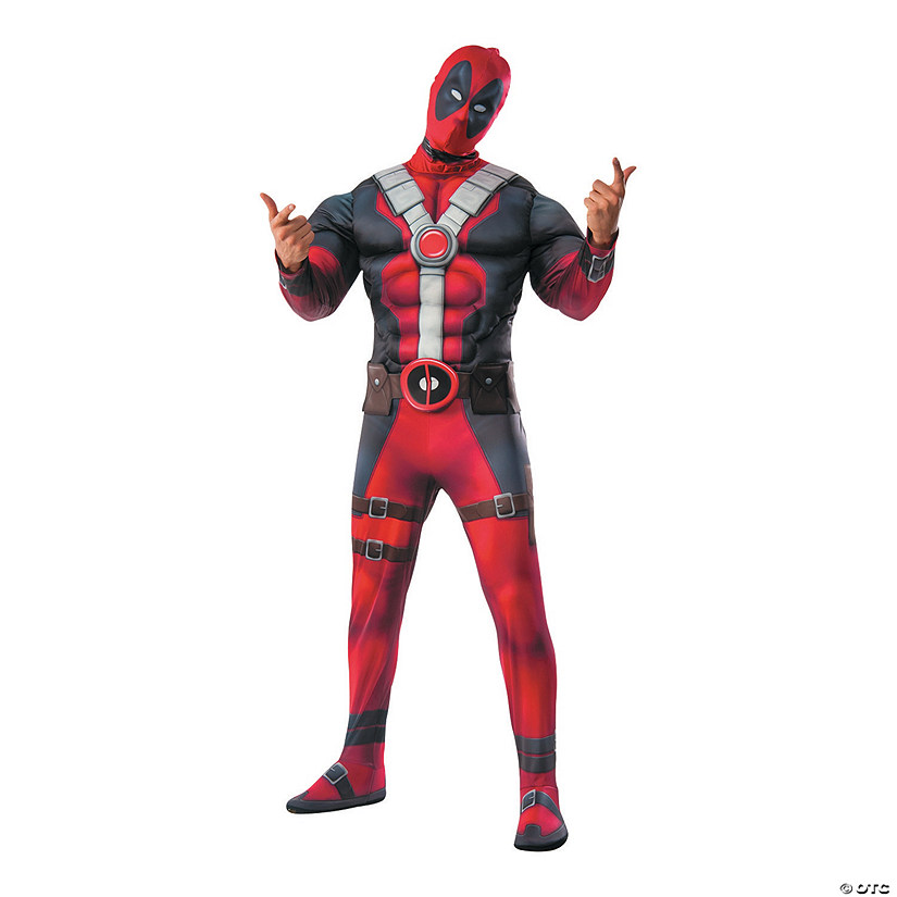 Men's Deluxe Muscle Chest Deadpool Costume Image