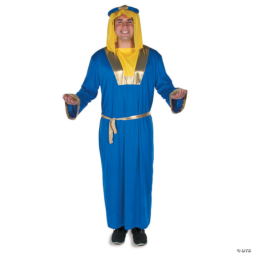 Men's King Gaspar Polyester Nativity Costume with Headpiece - One Size Image