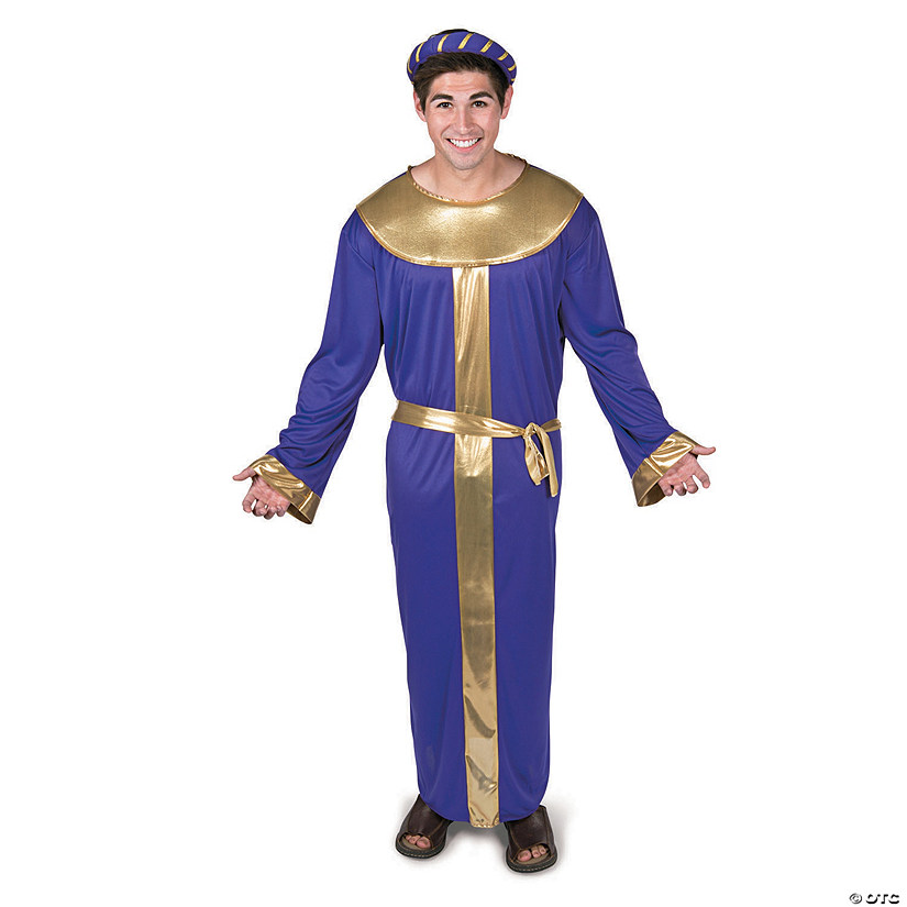 Men's King Melchior Polyester Nativity Costume with Headpiece - One Size Image