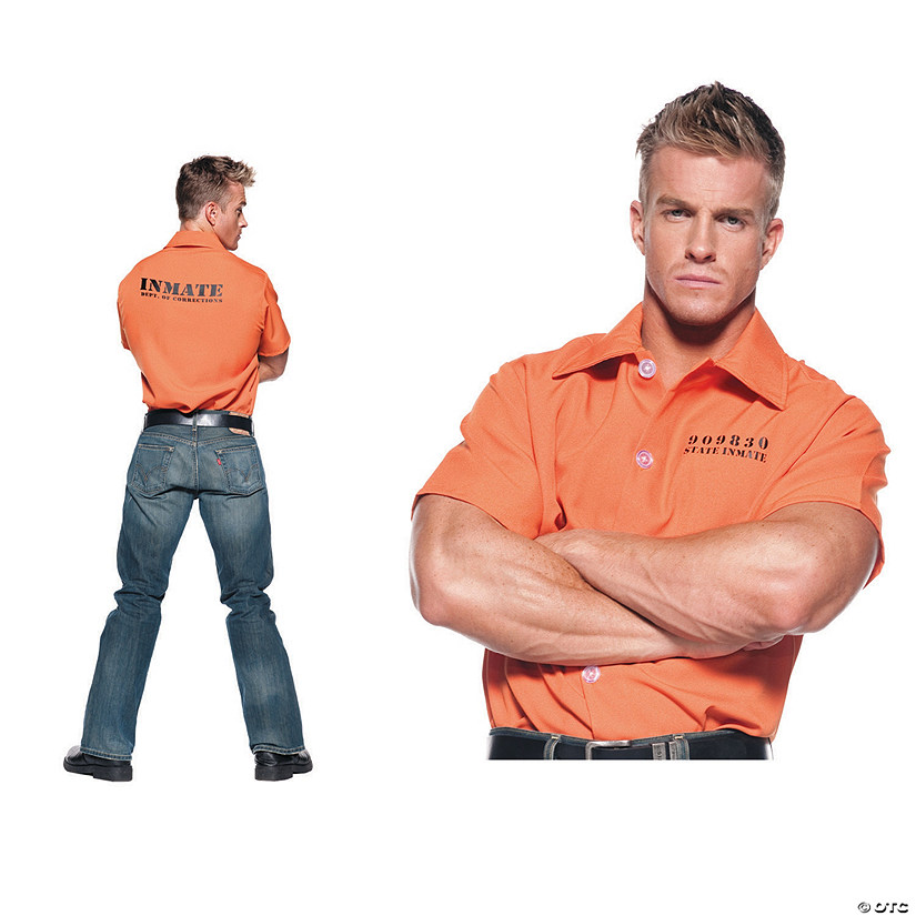 Men's Orange Prisoner Shirt Costume Image