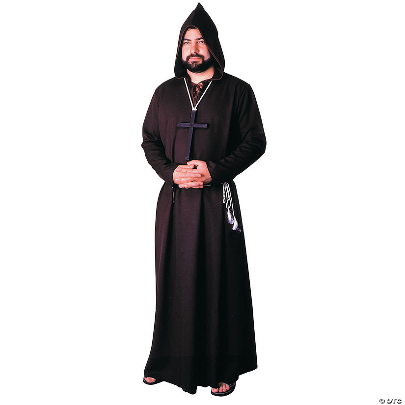 Men's Quality Brown Robe Monk Costume - Standard Image