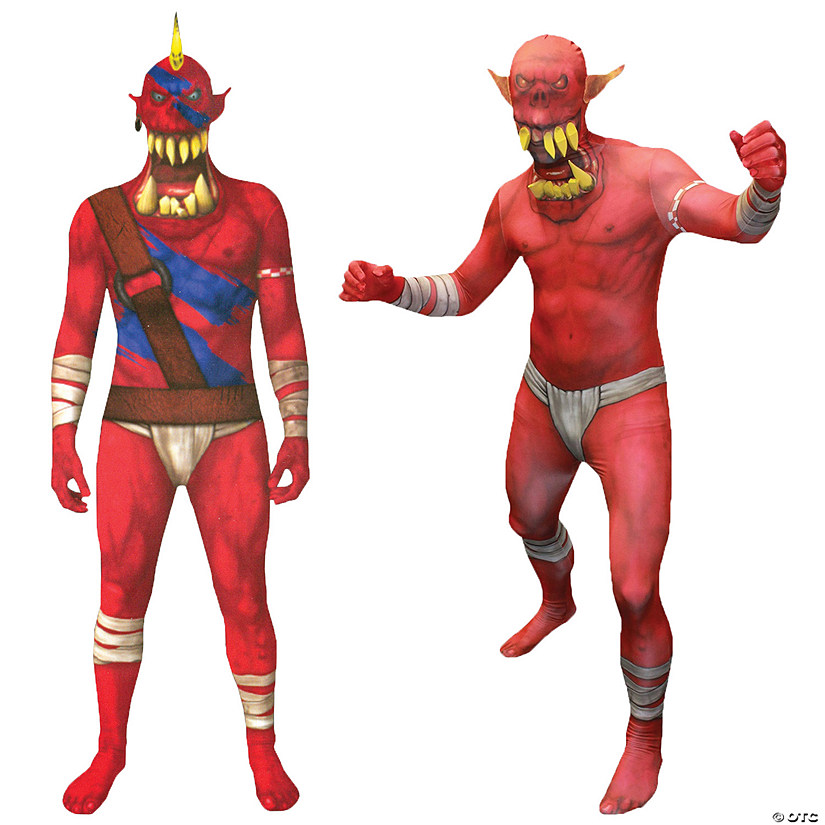 Men's Red Orc Morphsuit Costume Image