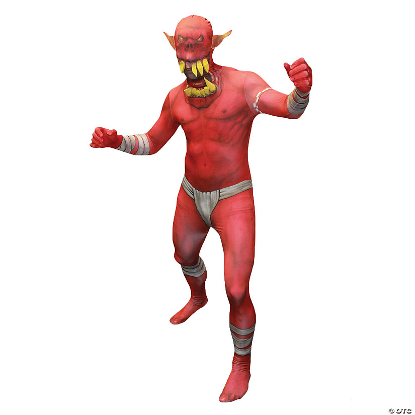 Men's Red Orc Morphsuit Costume Image