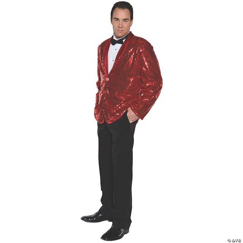 Men's Red Sequin Jacket Costume - Standard | Oriental Trading