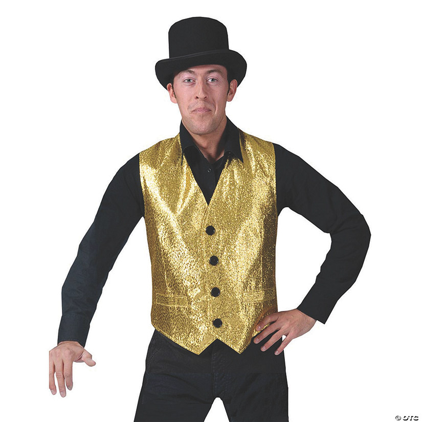 Men's Silver Vest Costume Image