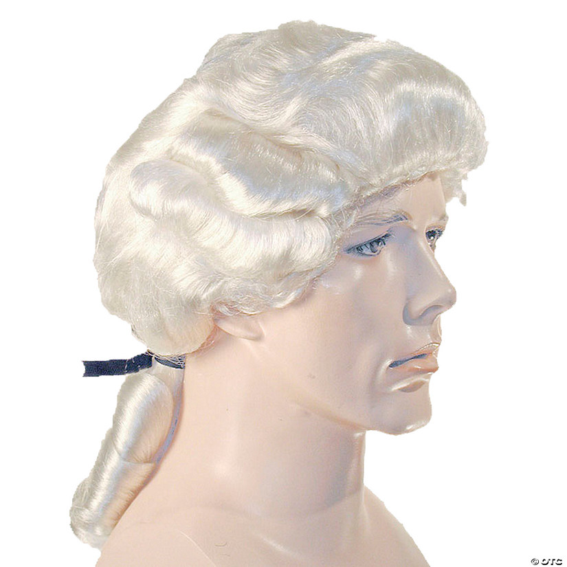 Men's White Deluxe Colonial Man Wig Image