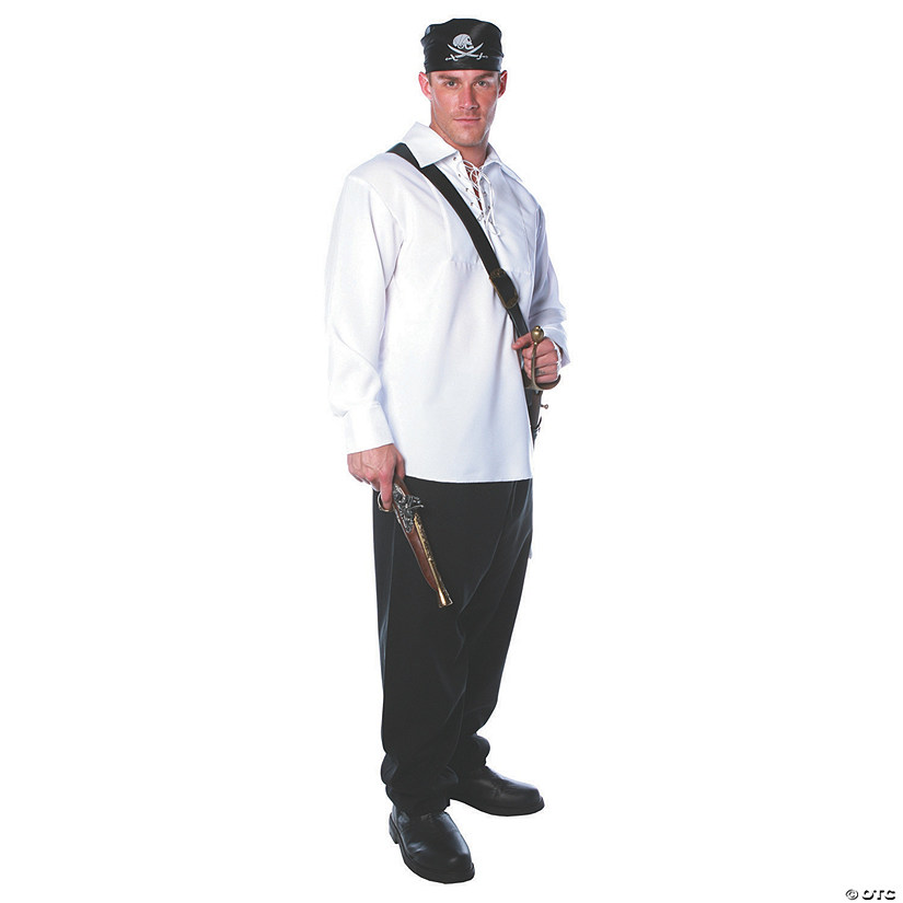 Men's White Pirate Shirt Costume Image