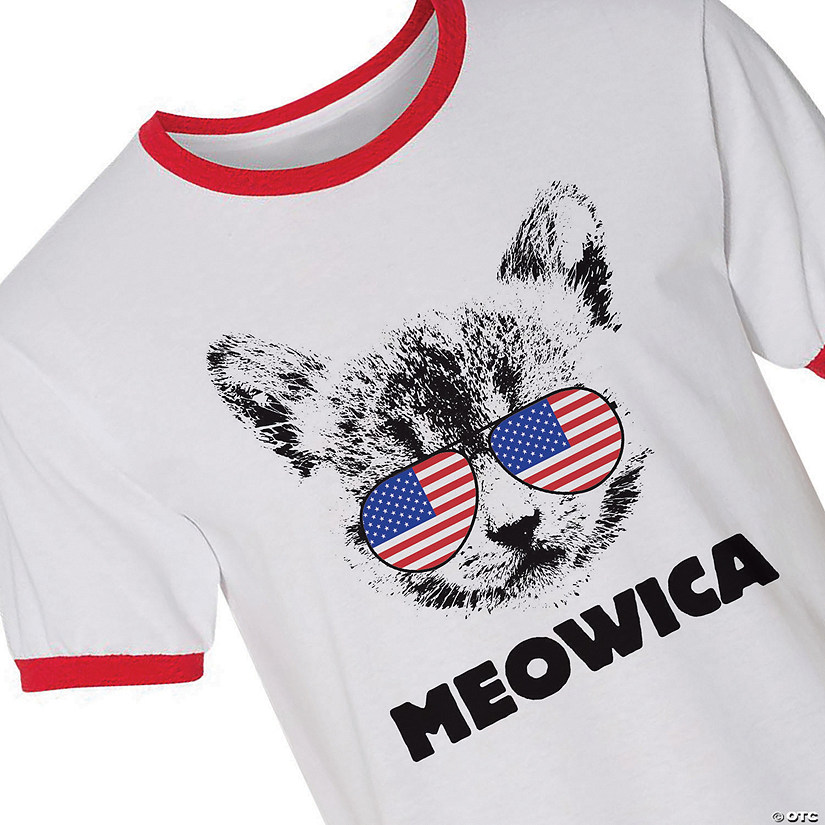 Meowica Adult's Ringer T-Shirt Image