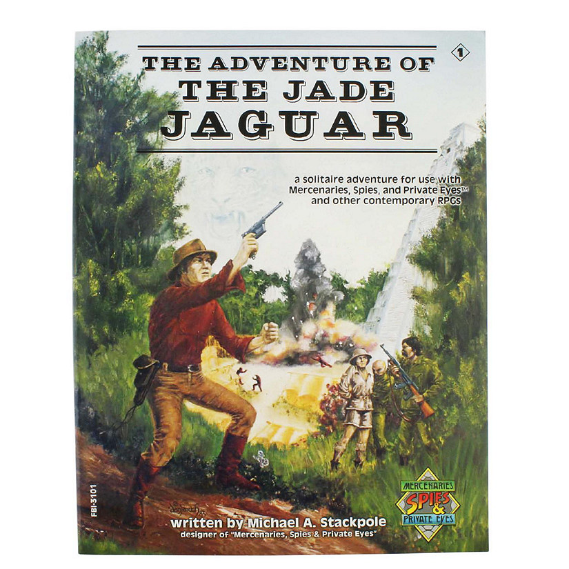 Mercenaries, Spies & Private Eyes: Jade Jaguar Solo Adventure, Mystery Role Playing Game Module Image