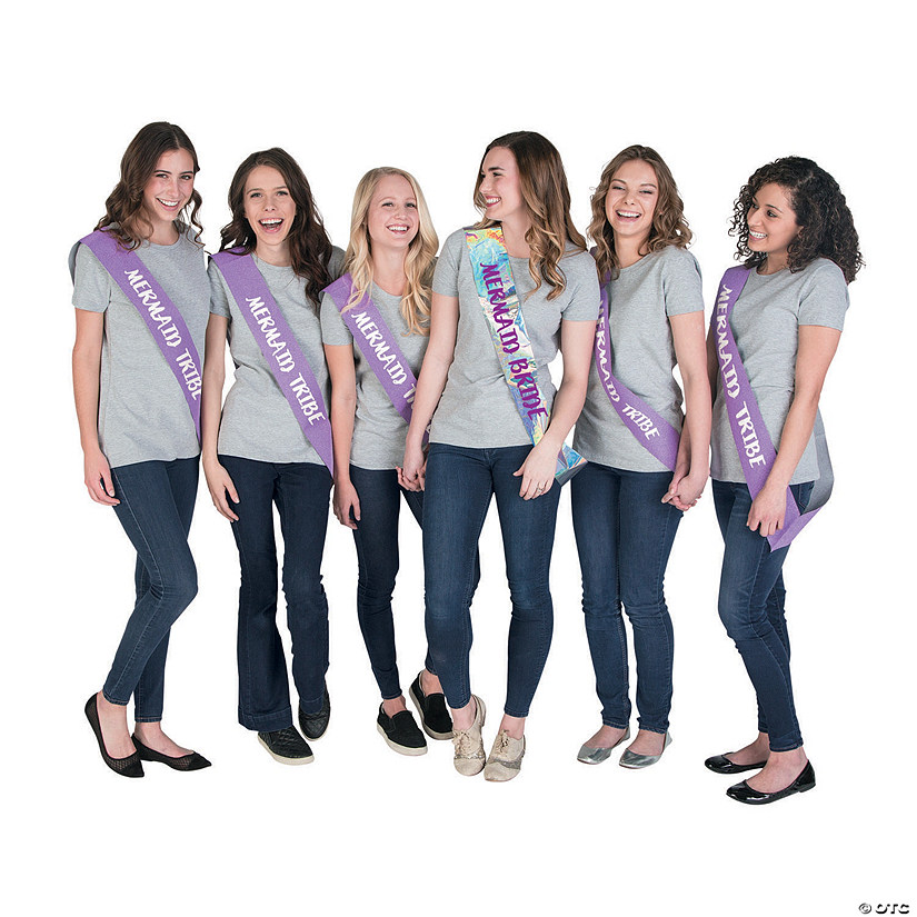 Mermaid Bachelorette Party Sash Set - 6 Pc. Image