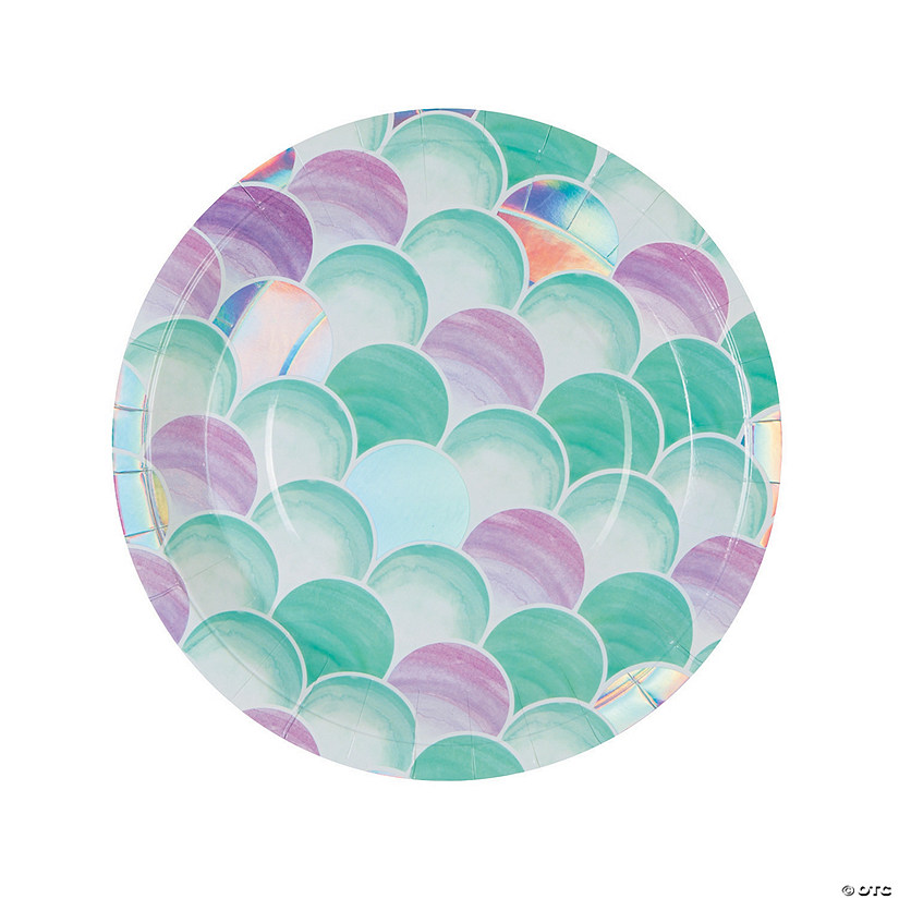 Mermaid Sparkle Bubbles Paper Dinner Plates - 8 Ct. Image