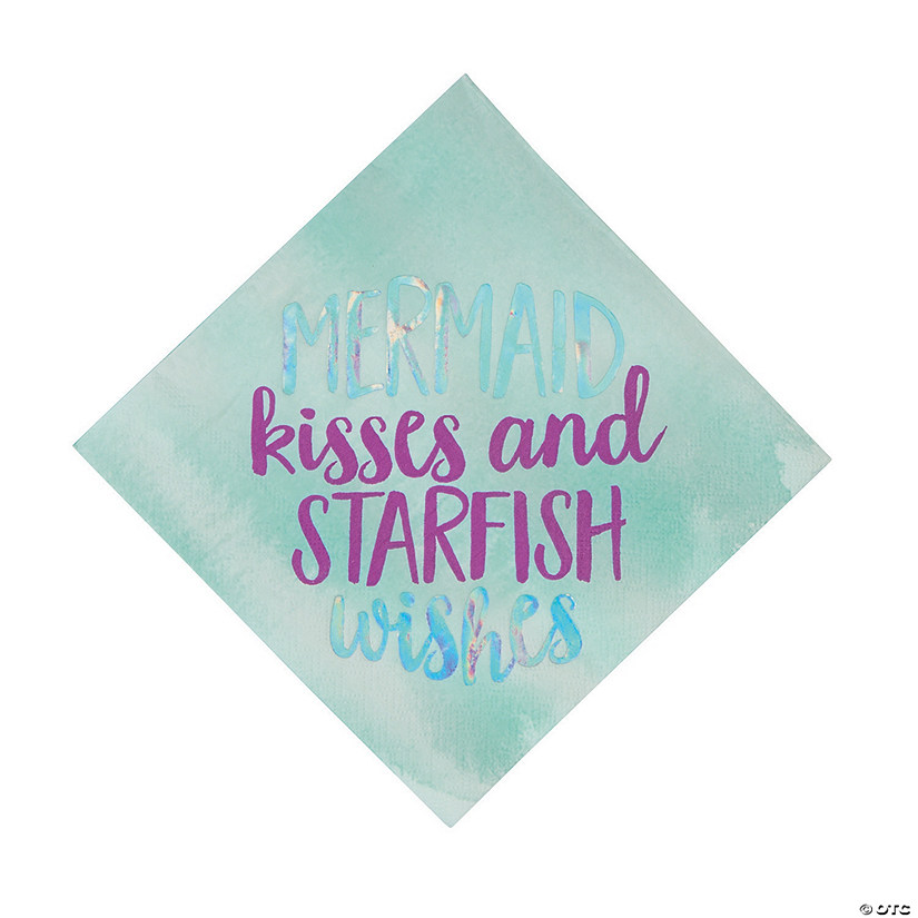 Mermaid Sparkle Kisses Iridescent Luncheon Napkins - 16 Pc. Image