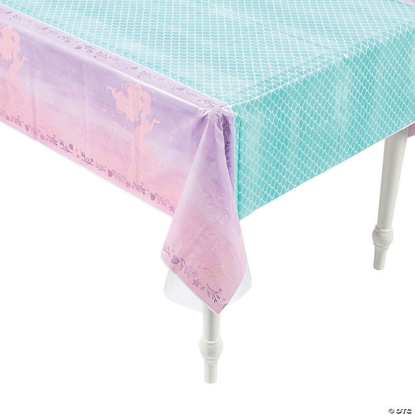 Mermaid Sparkle Plastic Tablecloth Oriental Trading