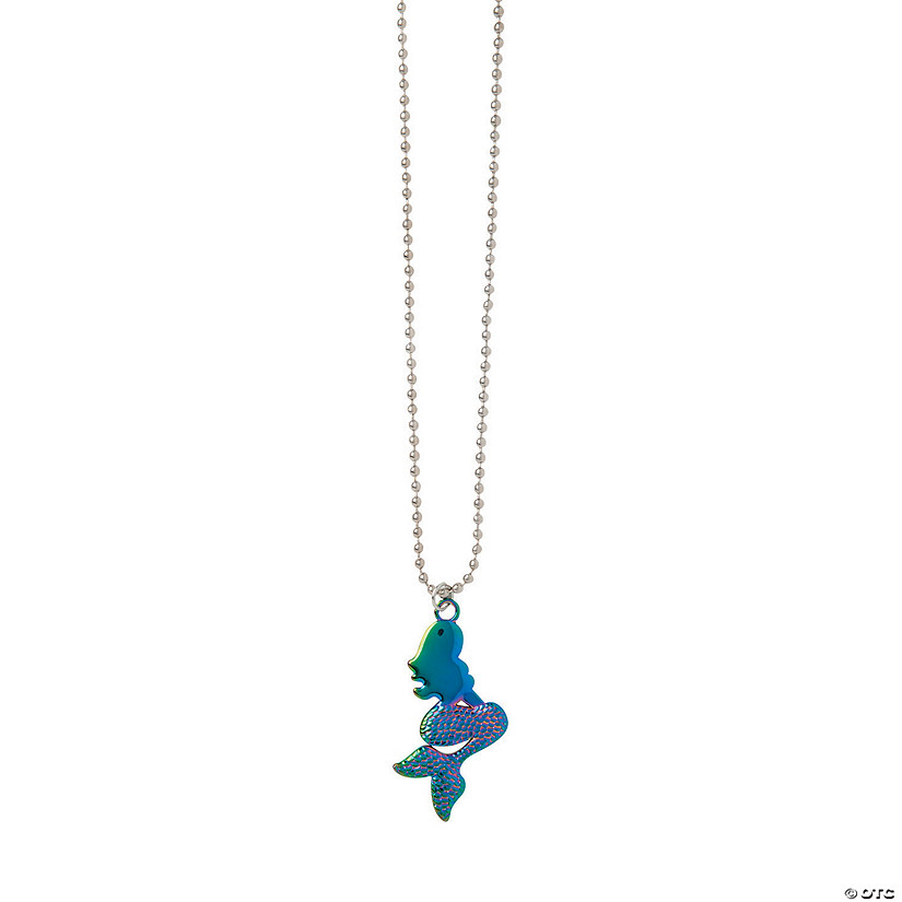 Mermaid Sparkle Silhouette Necklaces - 12 Pc. Image
