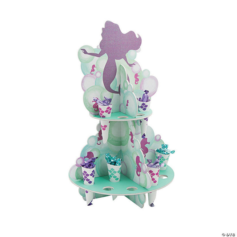 Mermaid Sparkle Treat Stand with Cones - 25 Pc. Image