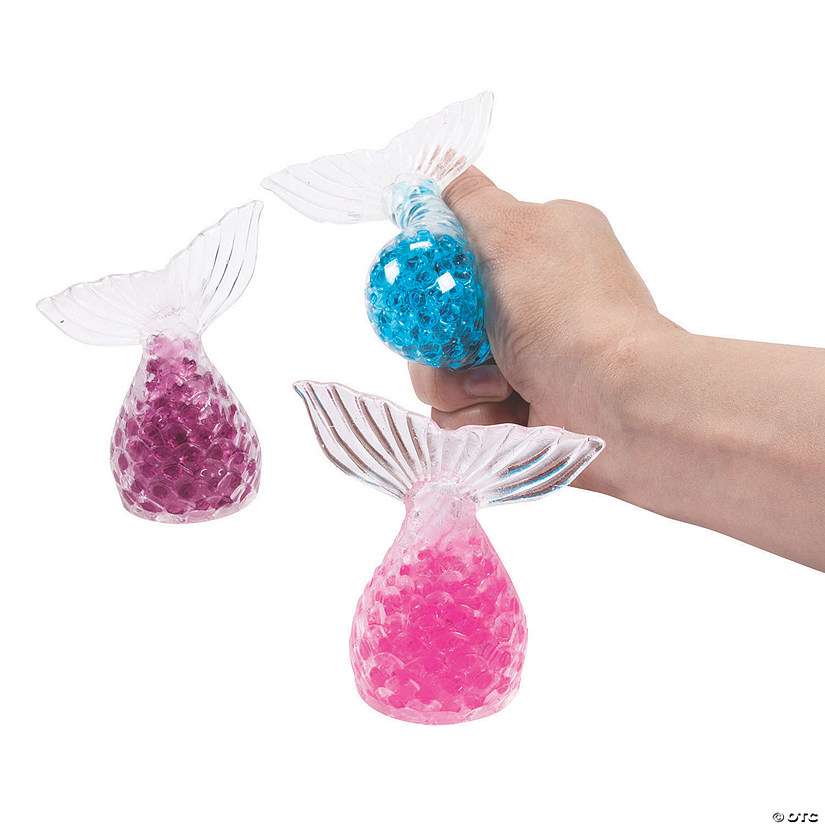Mermaid Tail Gel Bead Squeeze Toys - 12 Pc. Image