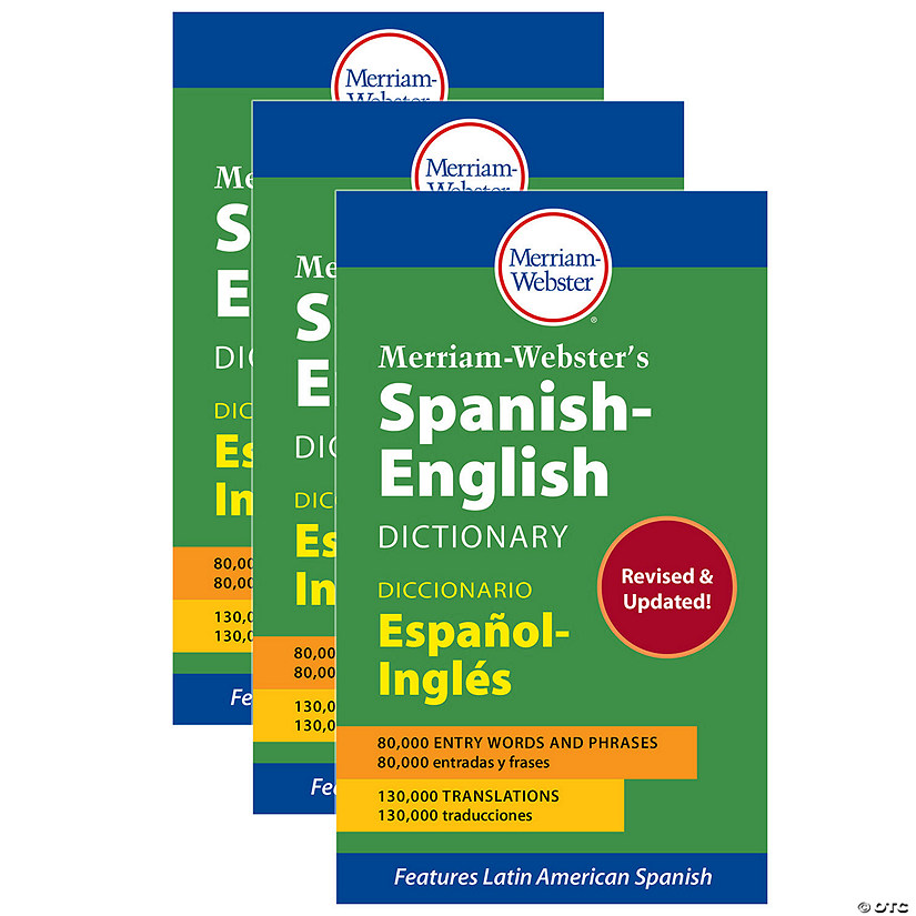 Merriam-Webster Merriam-Webster's Spanish-English Dictionary, Mass Market Paperback, Pack of 3 Image