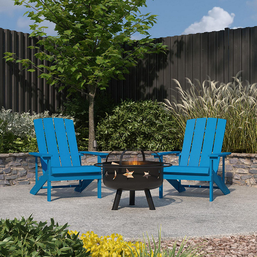 Merrick Lane 2 Blue Adirondacks-Firepit Image