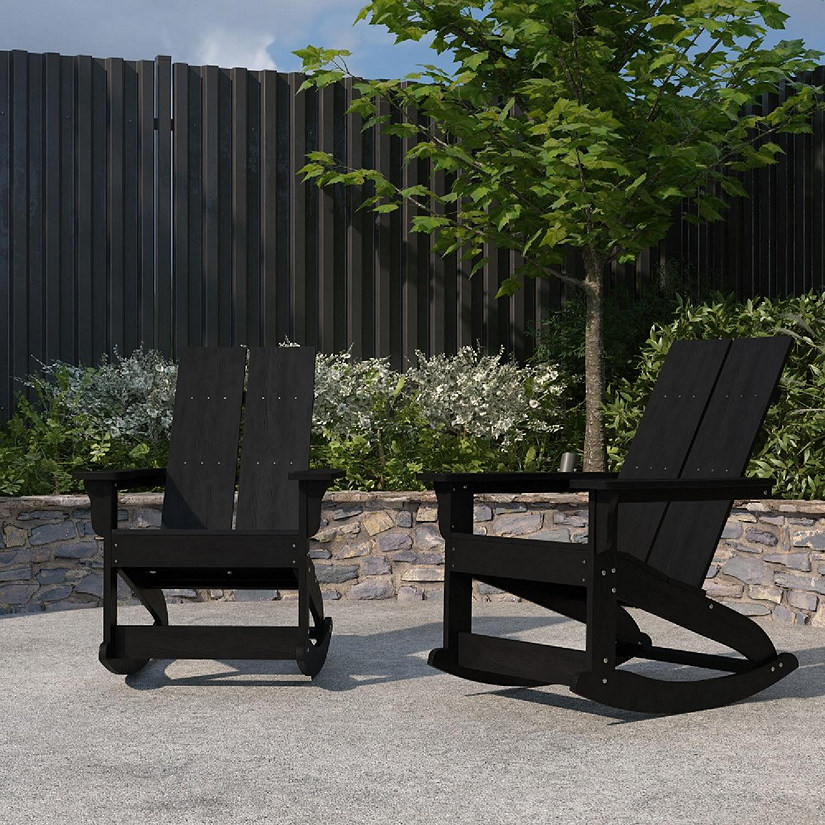Merrick Lane 2PK Black Adirondack Chairs Image