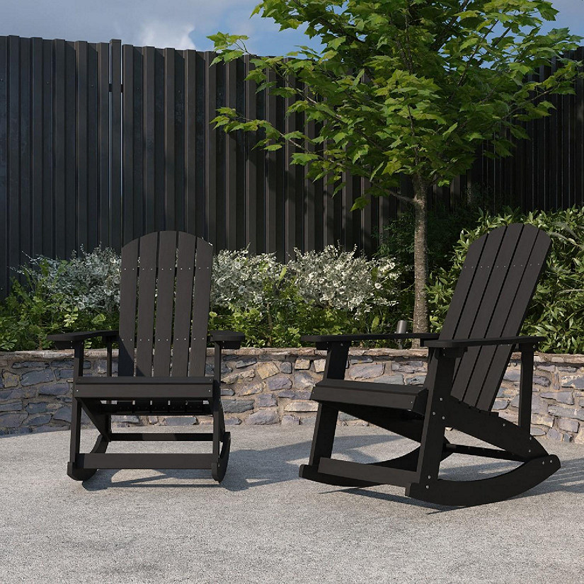 Merrick Lane 2PK Black Adirondack Chairs Image