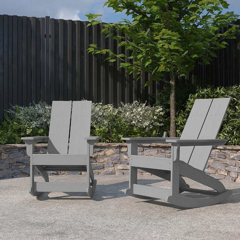 Merrick Lane 2PK Gray Adirondack Chairs Image