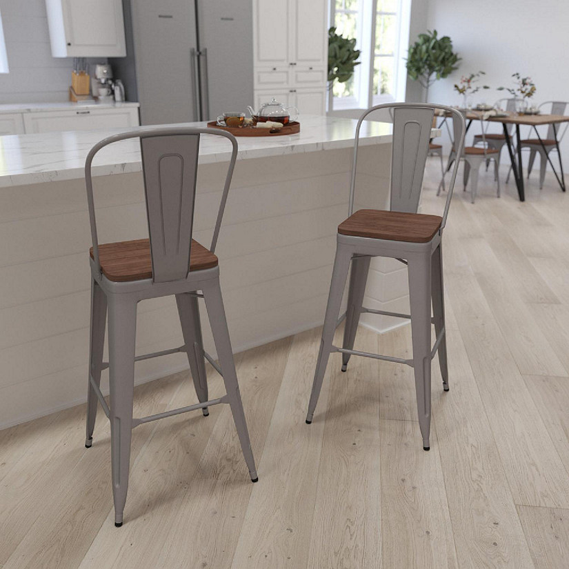 Merrick Lane 30" White Counter Bar Stool Image