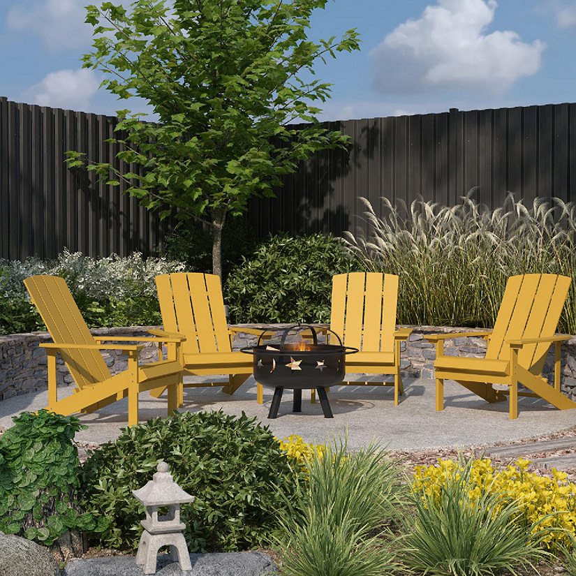 Merrick Lane 4 Yellow Adirondacks-Firepit Image