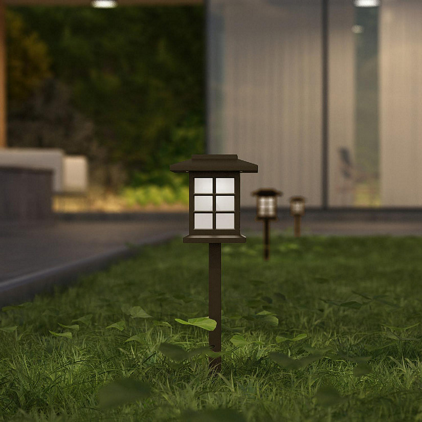 Merrick Lane 8PK Brown Lantern Solar Lights Image