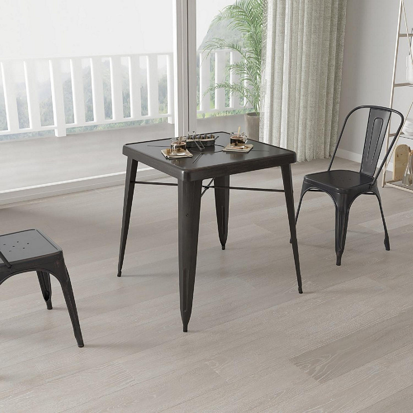 Merrick Lane Aged Black SQ Metal Table Image