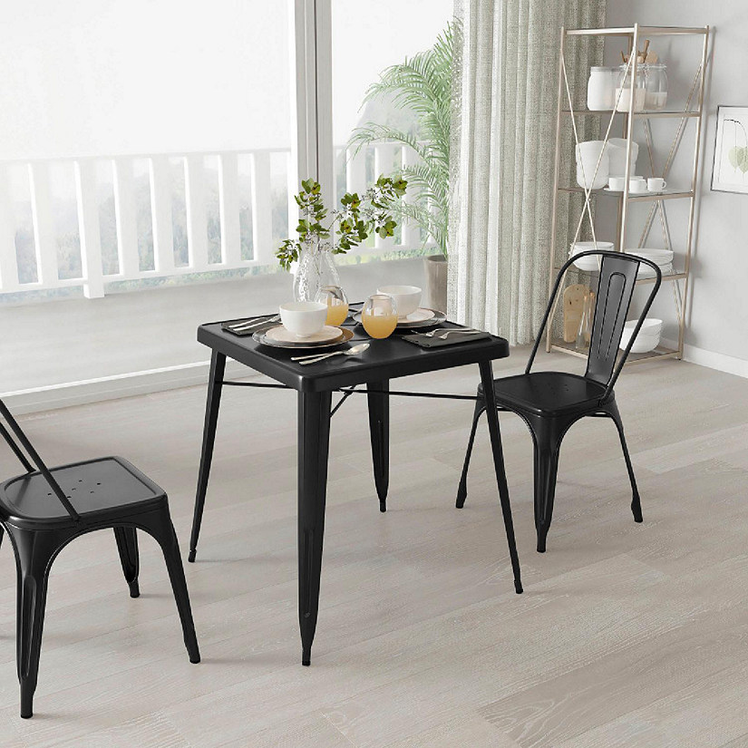 Merrick Lane Black SQ Metal Table Image