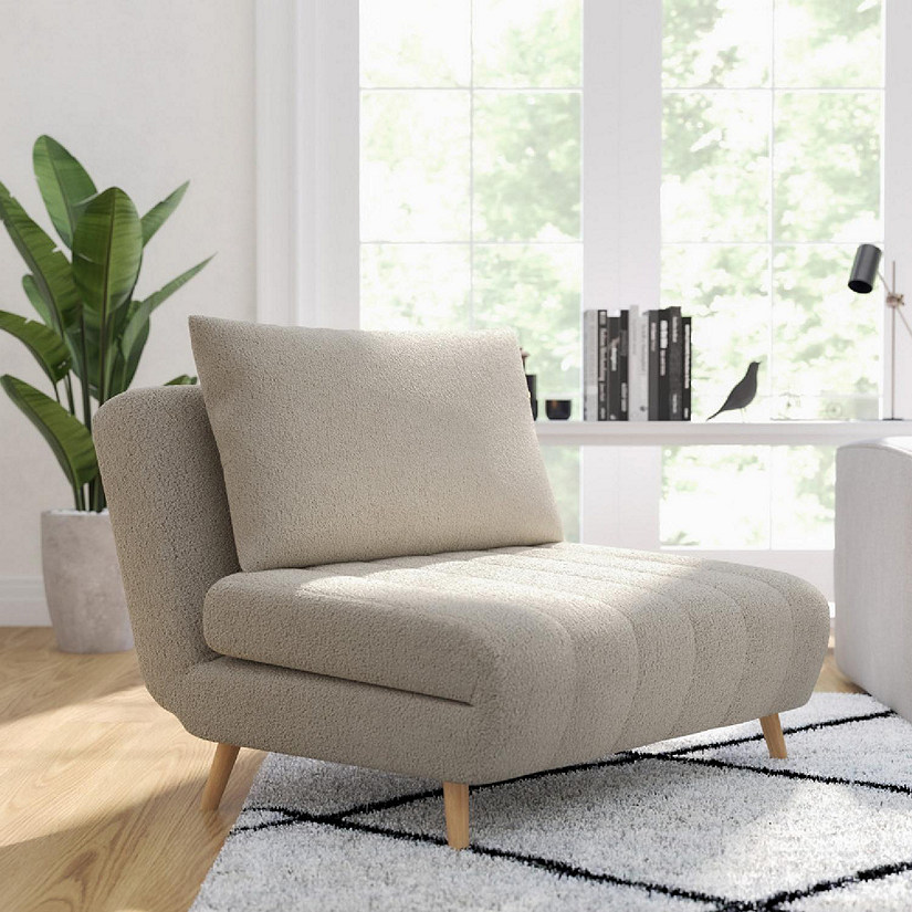 Merrick Lane Cream Folding Sleeper Chair Image