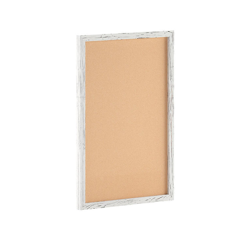 Merrick Lane Cristal Rustic Wall-Mounted Cork Board, Solid Wood Frame ...