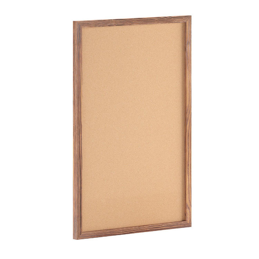 Merrick Lane Cristal Rustic WallMounted Cork Board, Solid Wood Frame