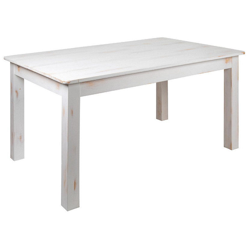 Merrick Lane Jessamine 60" x 38" Rectangular Antique Rustic White Solid
