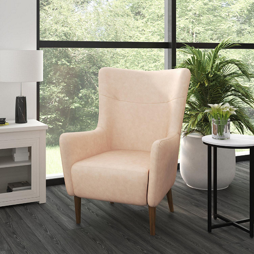 Merrick Lane Lt Brown Wingback Accent Chair Image