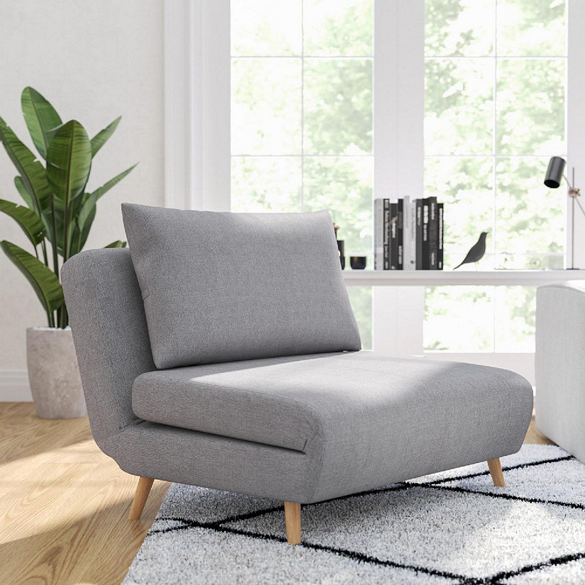 Merrick Lane Lt Gray Folding Sleeper Chair Image