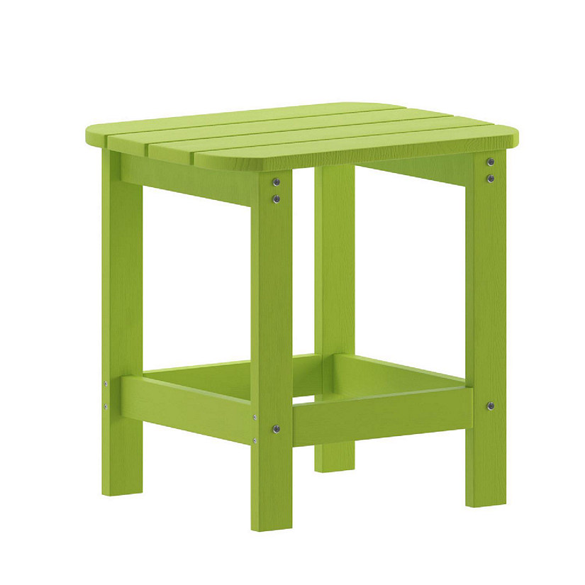 Merrick Lane Riviera Poly Resin Adirondack Style Side Table - Lime Green - Indoor/Outdoor - All-Weather Image