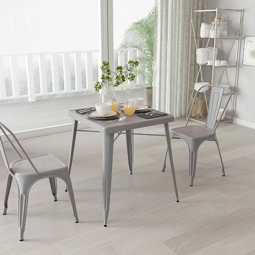 Merrick Lane Silver SQ Metal Table Image