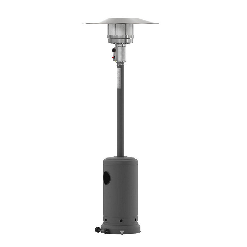 Merrick Lane Tarin Outdoor Patio Heater - Slate Gray Finished Stainless Steel - 7.5 Feet Tall - 40,000 BTU Image