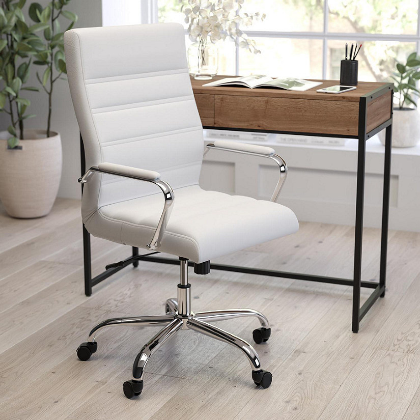 Merrick Lane White Leather Office Chair Image